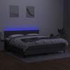 Maison Exclusive - Sommier à lattes de lit et matelas et LED Gris foncé 160x200 cm
