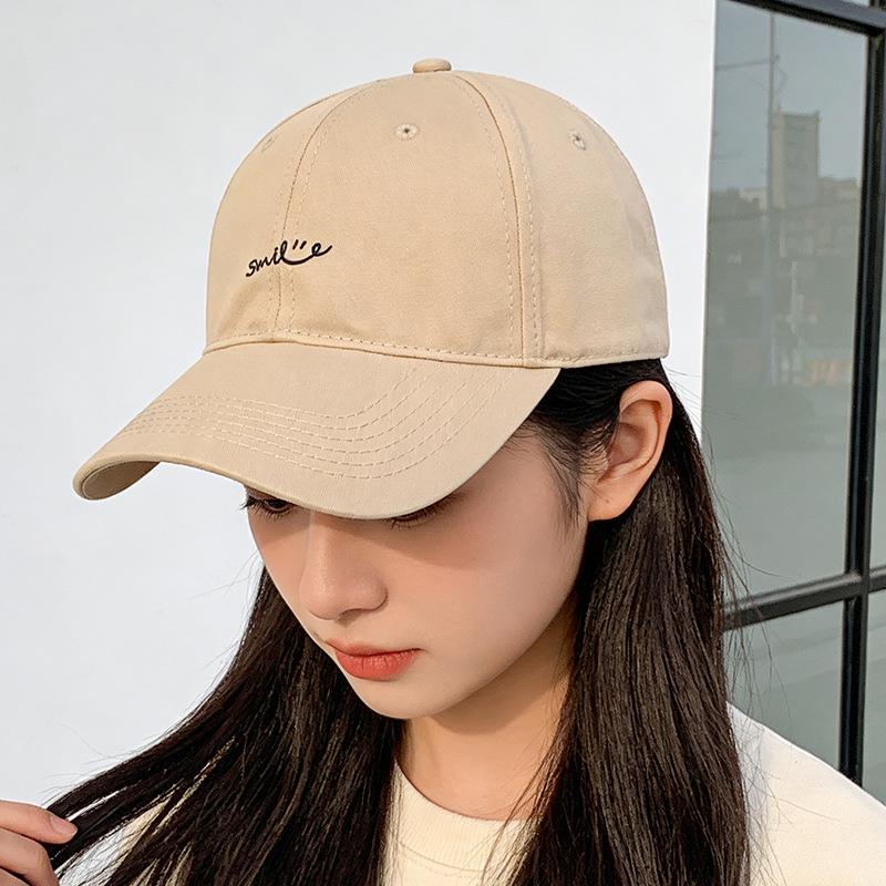 Spring and summer fashion letter embroidery baseball cap simple purple Korean version ins cap tide