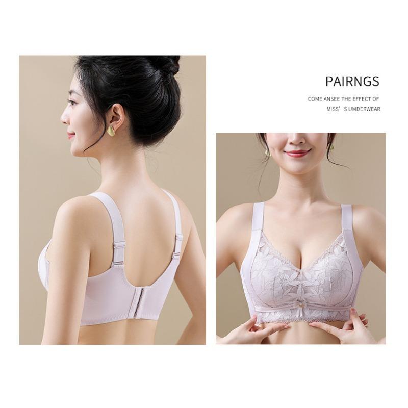 Women Wireless Lace Push Up Bra For Small Chest Anti Sagging Side Support Shaping