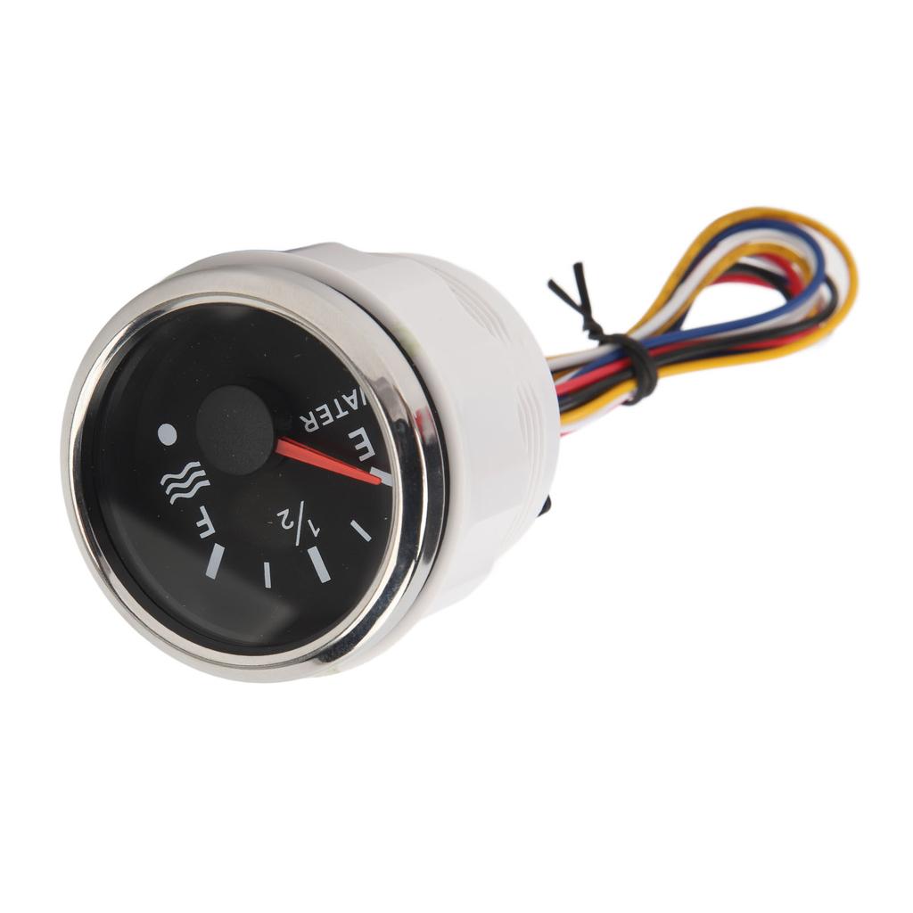 52MM Water Level Gauge E 1 2 F Colorful Backlight 240 to 33ohms for RV Yacht Boat DC9 to 32V Black Dial with Silver