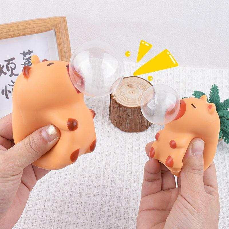 Prasátko Kapybara Fidget Mačkací Hračka Roztomilé Prasátko Mačkací Hračky Zvířátko Chrlí Bublinky Hračka na Uvolnění Stresu Narozeninové Dárky Party Suvenýr
