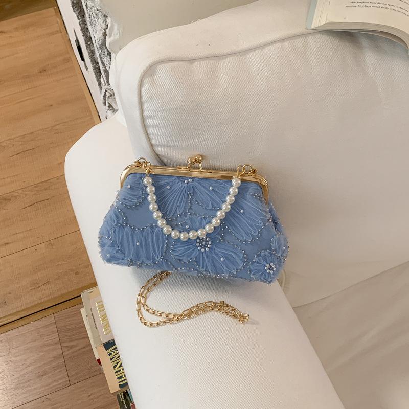 Blumenverschluss Perlen Handtasche, Clutch Tasche, Ketten Tasche, Beutel Tasche Aus Muscheln