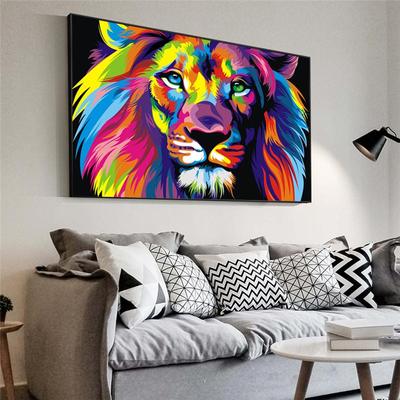 Akwarela lew plakaty i druki artystyczne abstrakcyjne zwierzęta płótno artystyczne malowidła ścienne Cuadros zdjęcia do salonu Home Decor