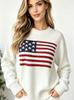 Spot Aesthetic Vintage Sweater Loose Flag Europe and America Easter Independence Day Amazon US Knitted Sweater