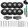 Suitcase Caster Double Replacement Set of 8 60mm Rubber Wheel