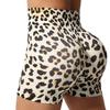 Leopardenmuster High Waist Nahtlose Yoga Shorts - Hüfthebende Fitnesshose
