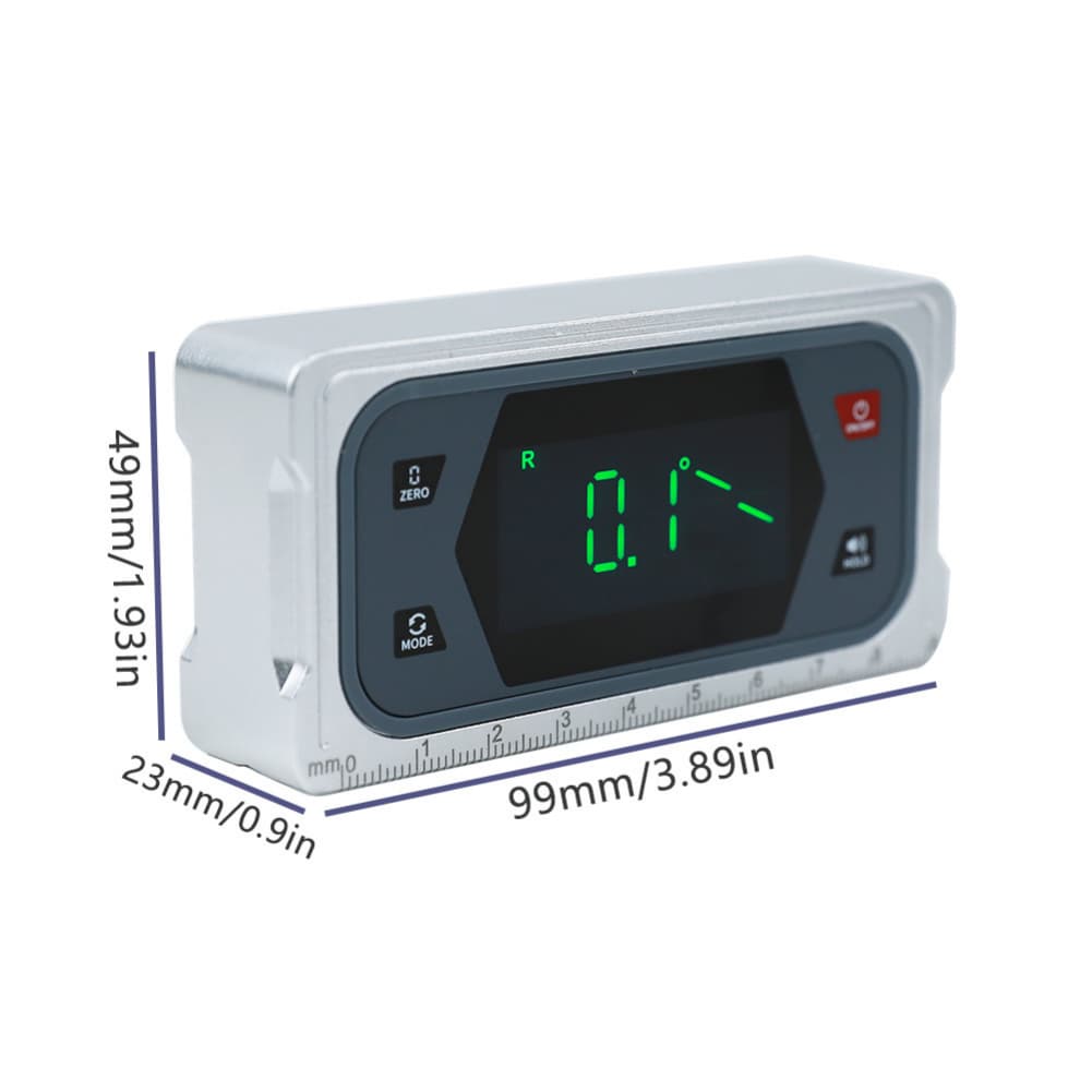 High Accuracy Digital Protractor with Magnetic Base and Backlit Display for Metal Surfaces and Pipe Measurements