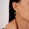 Elegant Geometric Hollow Earrings Accessory Unique Ear Studs Lightweight Gold/Silver Color Women Fashion Ear Studs Charm