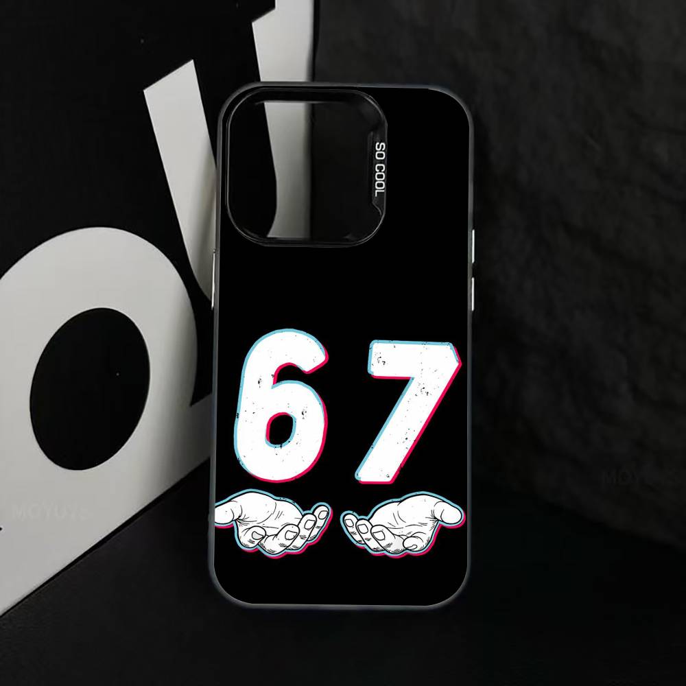 S-Six S-Seven 67 SS Phone Case For iPhone 17,16,15,14,13,12,11 Plus,Pro Max,XS,Colorful Silver Phone Case Funda Cover