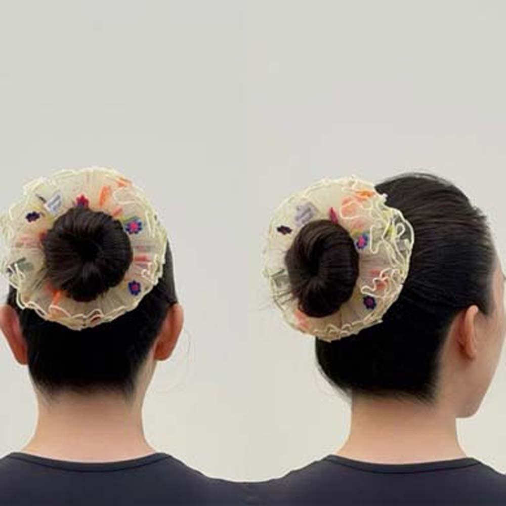 Large Intestine Circle Floral Hair Rope Korean Style Bun Rubber Bands Flower Lace Hair Ring  Daily