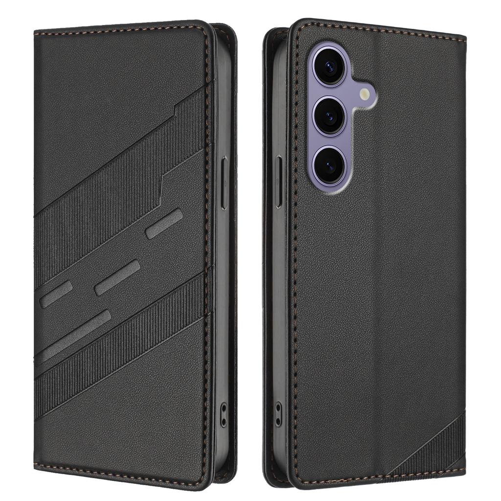 Für Samsung Galaxy S24 FE Handyhüllen Punk-Stil Geprägtes Wallet Ständer Lederhülle