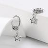 1 pair of stainless steel punk star ring earrings, suitable for women's daily fashion accessories