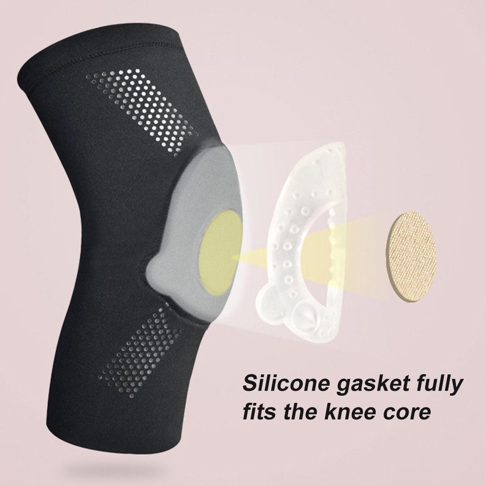 1 Paar Kompressions-Knie- oder Ellbogenpolster mit Silikon-Gel-Polster, Volleyball-Knieschoner für Frauen, Mädchen, Tänzer, Yoga, Pole Dance, Bodentanz