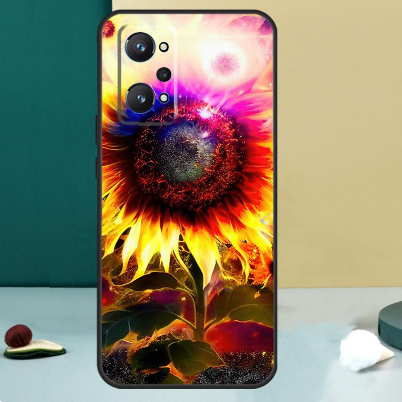 Beauty Yellow Sunflower For Realme 11 10 12 13 14 Pro Plus GT 7 6 5 Pro GT 6T C67 C61 C53 C51 C21Y C25S C75 C55 Case