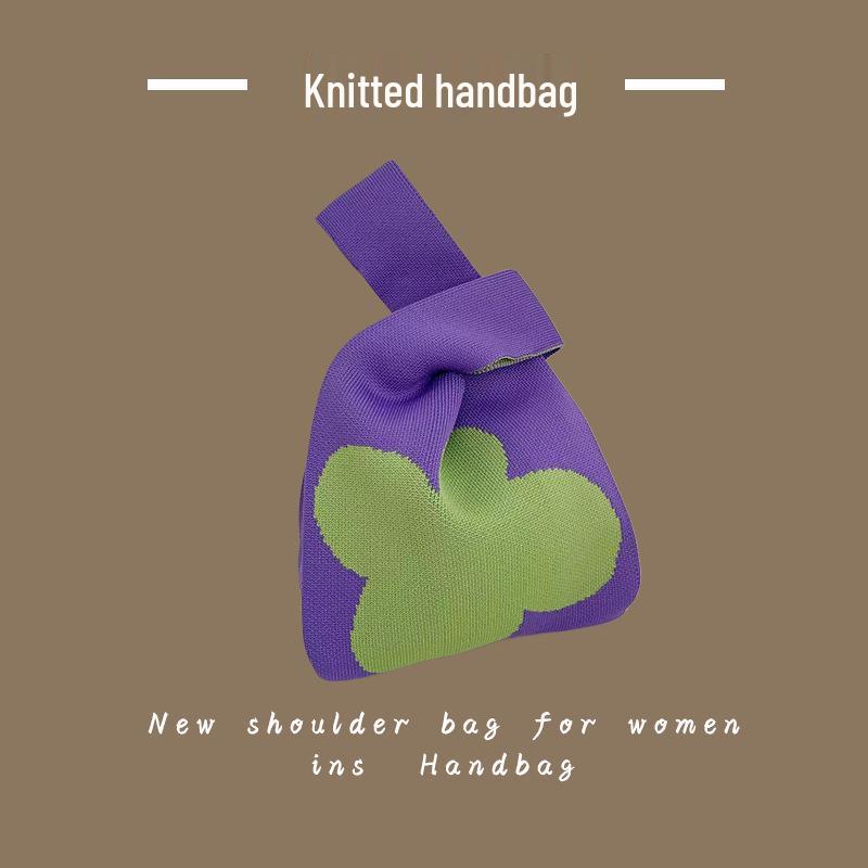 

Модная женская вязаная шерстяная сумка-ведро - Повседневная сумка-тоут и сумка для ланча