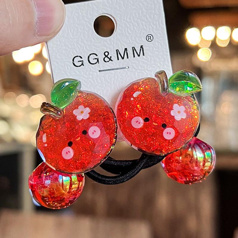 2PCS New Lovely Red Shining Girls Elastic Hair Bands Hair Accessories Children Hair Ties Baby Headwear