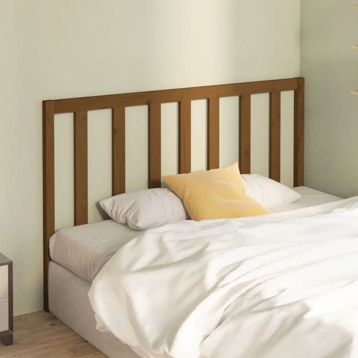 VidaXL Tête de Lit Meuble de Chambre à Coucher Tête de Cadre de Lit Accessoire de Lit Double Intérieur Marron Miel 126x4x100 817733