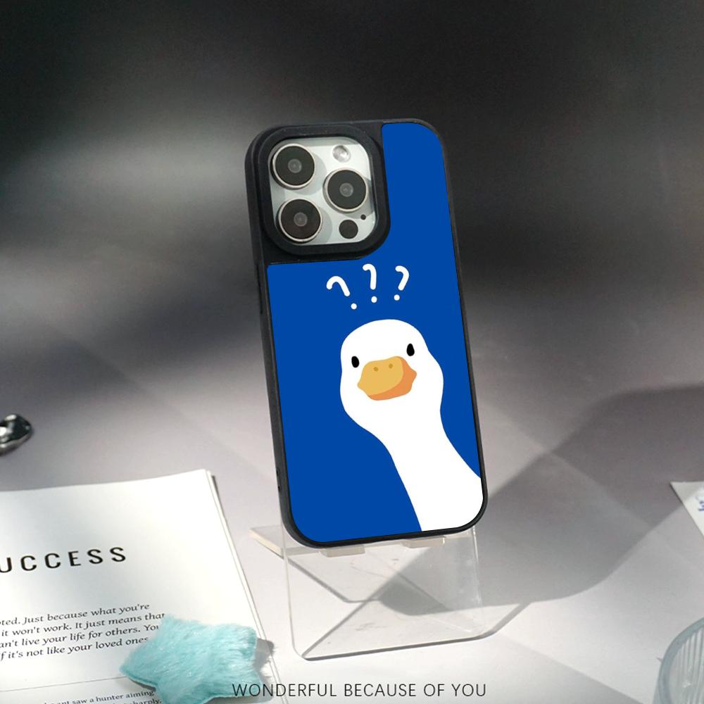

Cute fashion Duck cute cartoon Phone Case for iPhone 17 16 15 14 13 12 Pro Max Sheepskin Carbon fiber protective case iPhone17