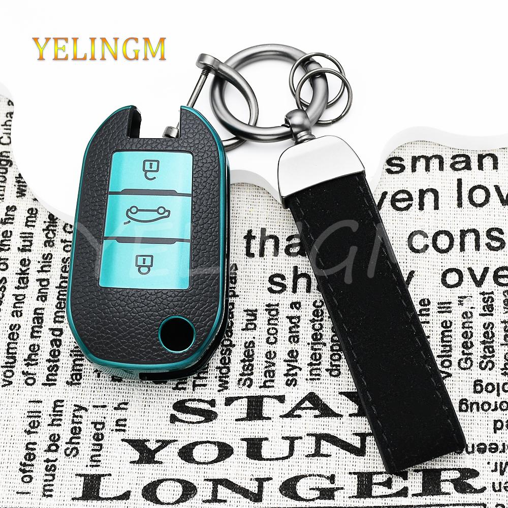 Leather Tpu Key Cover Car Key Case For Citroen C5 C3 C4 C8 Berlingo For Peugeot Partner Rifter 208 308 508 407 2008 3008 Expert