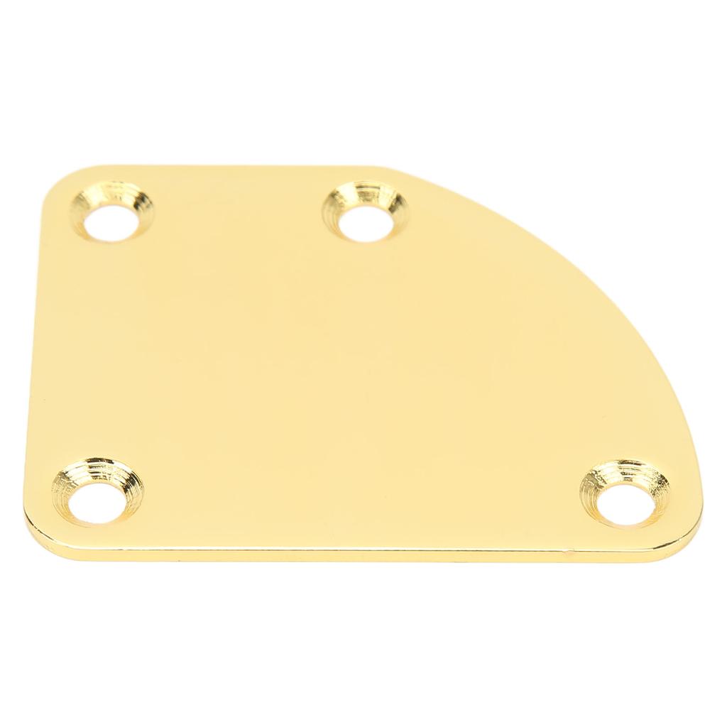Gold Electric Guitar Neck Plate 4 Hole Curved Simple Installation Anti Scratch Neck Plate