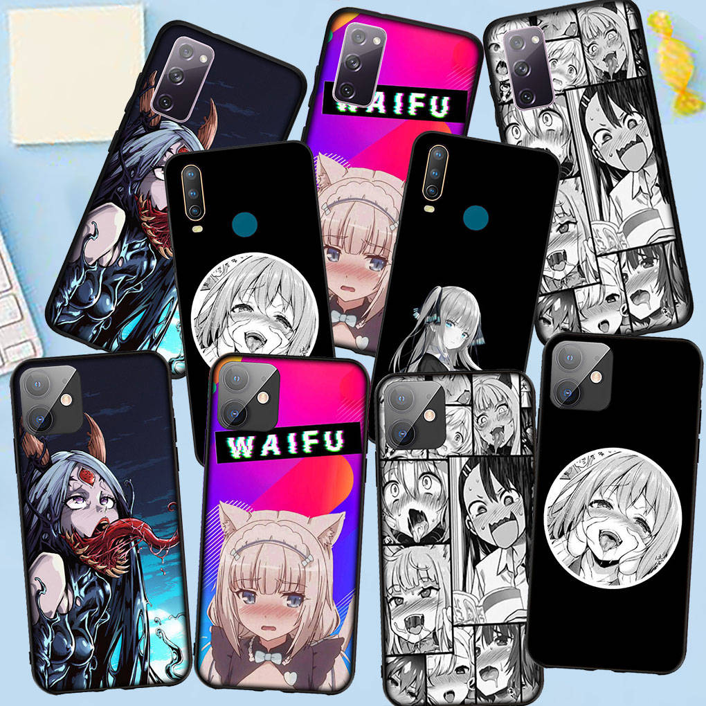 Hülle für Samsung Galaxy S25 S24 S23 iPhone 16 15 Xiaomi Redmi Note 14 13 12 16E 11 Pro OPPO Moto Huawei Ahegao Hentai Manga Harajuku Anime Girl Cover