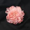 Elegant Silk Yarn Crystal Flower Brooch Three-dimensional High-end Retro Pin Evening Temperament Dress Corsage Woman