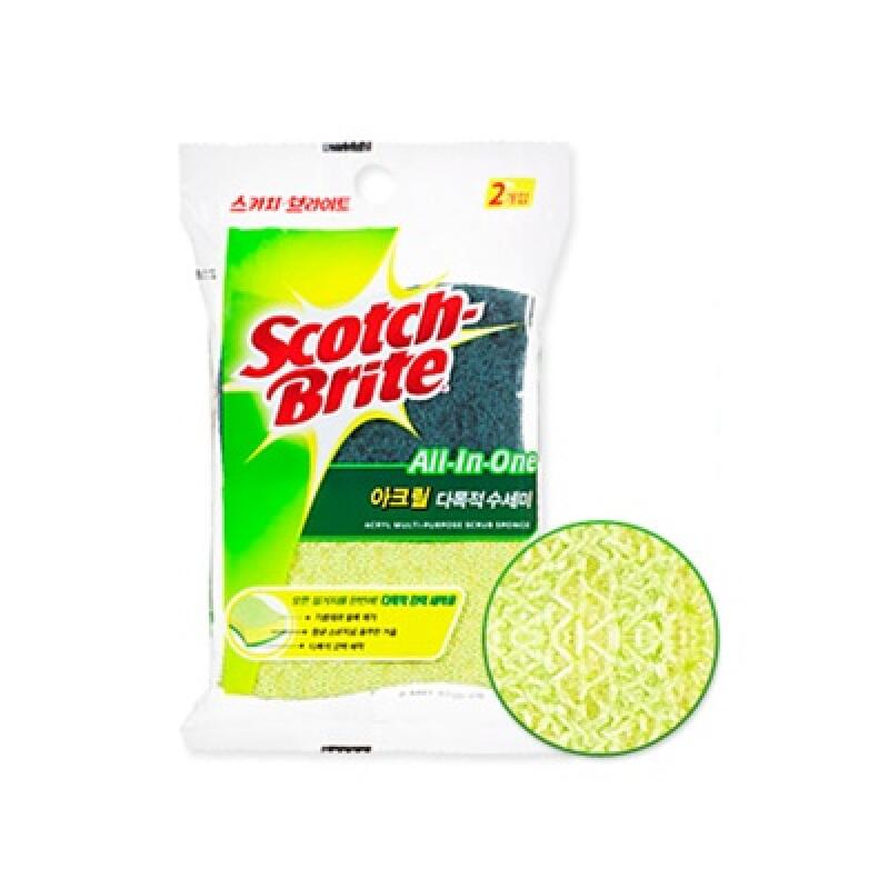 3M Scotch-Brite All-in-One Acrylic Multipurpose Scrubber, 2 Pack [00197814]
