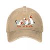 Playful Cartoon Seabird Trio Parade  New Vintage Washed Cotton Baseball Cap Sun Hats