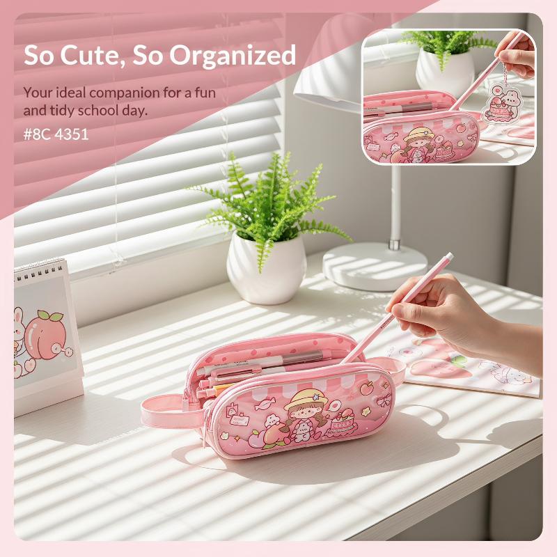 Astuccio Kawaii Carino Grande Capacità Scomparti Multipli Per Studenti Custodia Cancelleria Scolastica