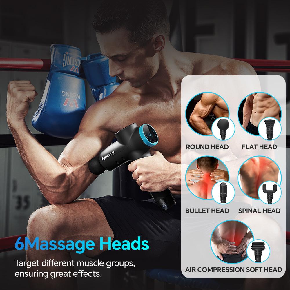 Pistola de Masaje Booster M2-12V con Pantalla LCD Terapia Muscular Profunda Relajación Corporal Profesional Pistola Fascial para Recuperación Fitness