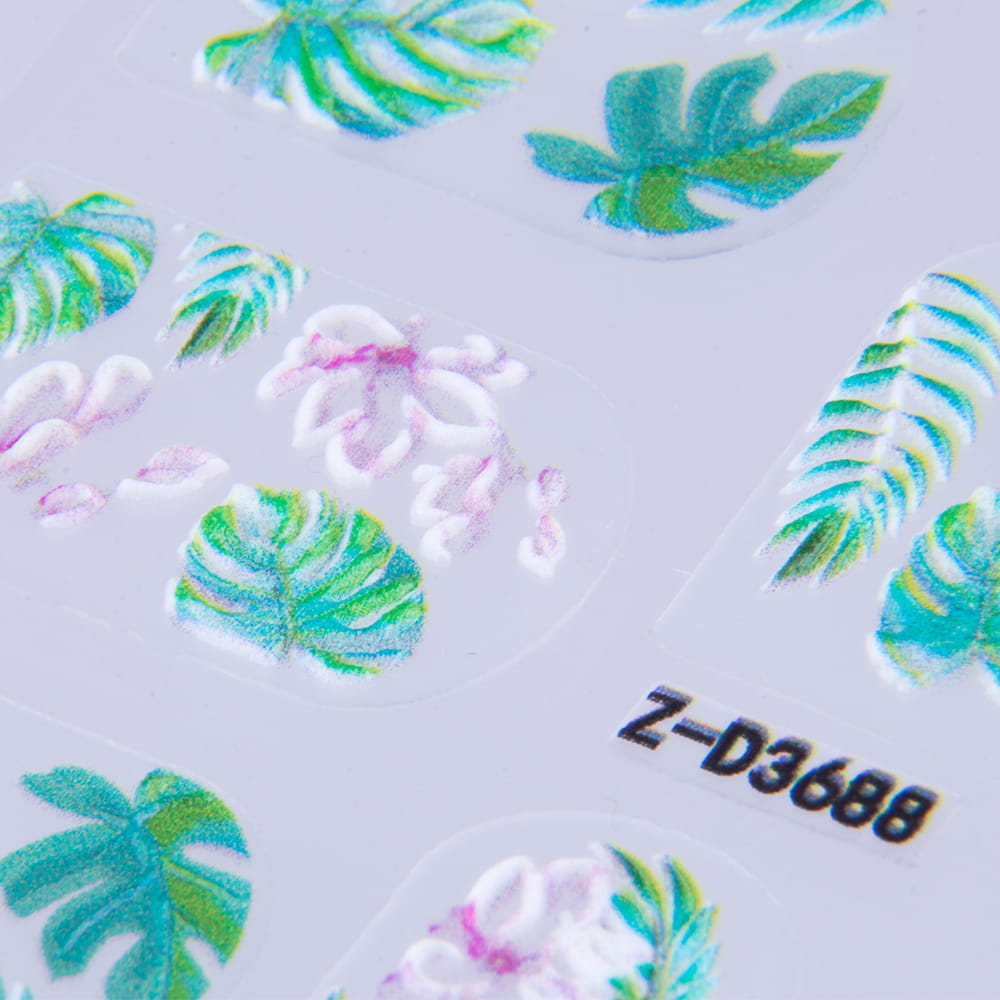 5D Self-Adhesive Acrylic Raised Leaf Jewelry Stickers Z-D3688