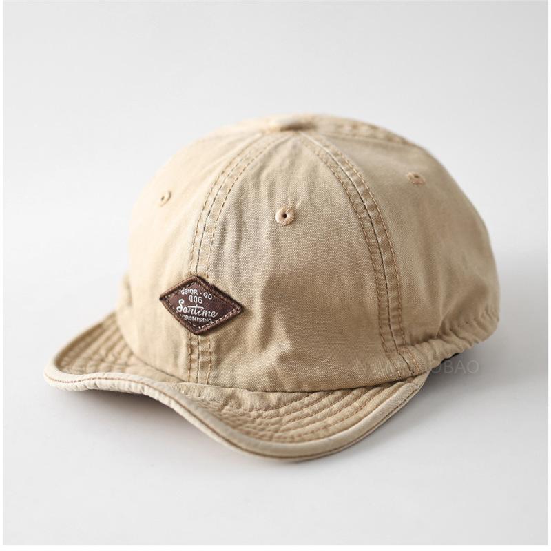 Fashion Hat new soft short brim patch rhombus label baseball cap men and women retro old simple versatile casual cap