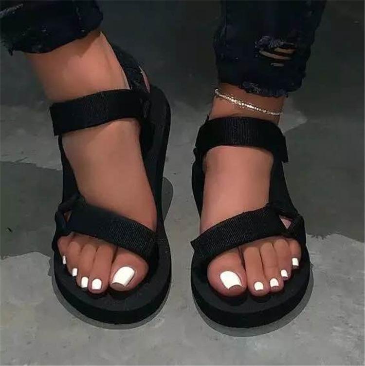 Modische Schuhe Flache Sandalen Sommerabsätze Große Größe Anzug Weiblich Beige 2025 Damen Ohne Mädchen Komfort Groß Strandmode Schwarz Niedrig Neu