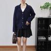 Autumn and winter new suit collar design sense knitted cardigan temperament loose long-sleeved sweater jacket women