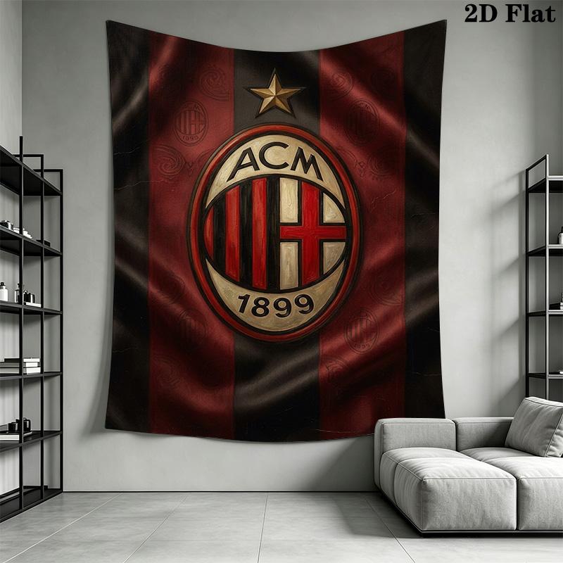 Ac Milan Crest Emblem Threepiece Set 1 Duvet Cover 2 Pillowcase Without Core Duvet Cover And Pillowcase Bedding Set Christmas Birthday Gift