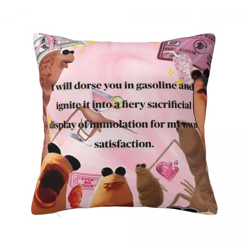 Marcus The Worm Square Pillow Case Cushion Covers Creative Zipper Decorative Throw Pillow Case Cover for Sofa 40*40cm