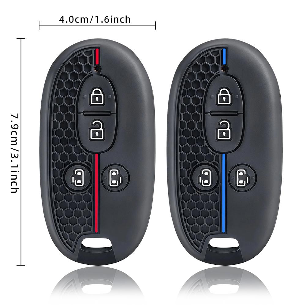 Silicone 4 Buttons Car Key Case Cover Shell Fob For Suzuki Palette Solio Mr Wagon Hustler Alto Lapin Every Spacia Protector