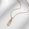 Personality Pin Shape Pendant Necklace for Women Rose Gold Color Zircon Pendant Fine Jewelry for Daily Wear