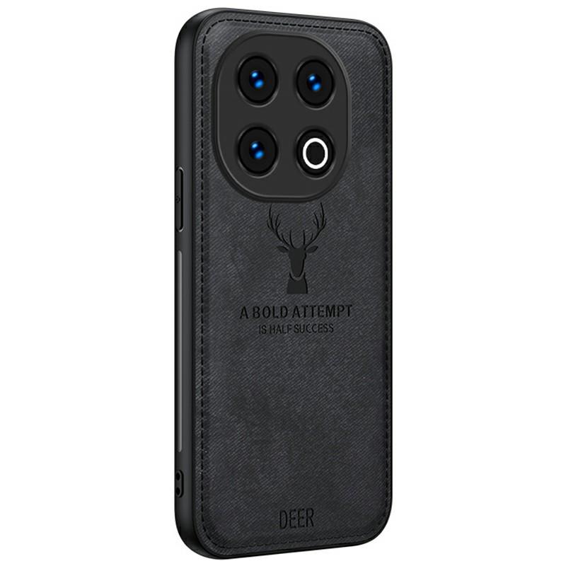 

Для vivo iQOO 13 5G Case Deer Pattern Cloth Texture PU Leather Phone Hybrid Phone Cover Black