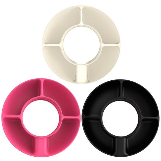 Silicone Tumbler Snack Bowl Reusable Snack Ring for 40 Oz Tumbler with Handle 4 Compartment Snack Tray Container Platter