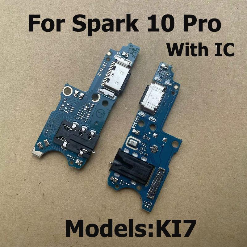 For Tecno Spark 10 10C Pro Fast USB Charging Dock Port Mic Microphone Connector Board Flex Cable Repair Parts KI5q KI7 KI5k KI5m