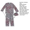 4Pcs/Set Halloween Outfit Adult Kid Prisoner Costume with Classic Robe Style Striped Print Role-Playing Tops Pants Hat Chain Set