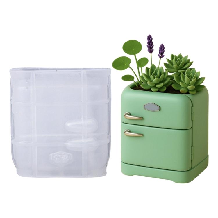 

Fridge Design Silicone Craft Mold For DIY Resin Jewelry Organiser Flower Plant Pots Making Home Decoration Projects 1