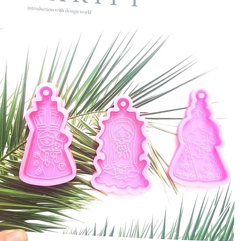 Silicone Mold Epoxy Resin Casting Mould for Making Nun Shaped Keychains Backpack Decorations and Religious Pendants