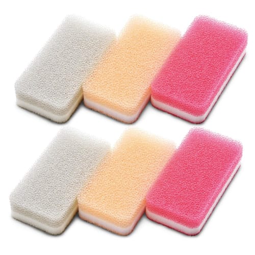 Duskin [Official] Kitchen Sponges, Soft Type, 6-Piece Set (3-Color Set X 2)