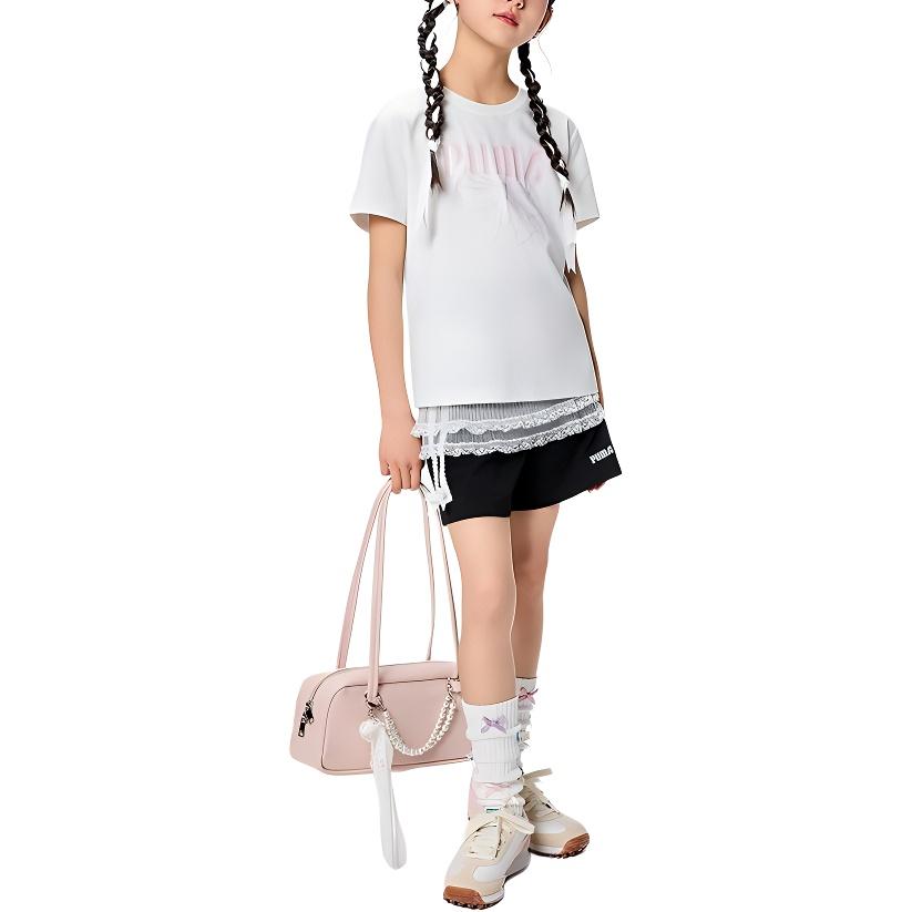 PUMA Sportstyle T Shirt SS25 Pearl White 10201 Children Aged 3 7 Years Old 353225117001-10201