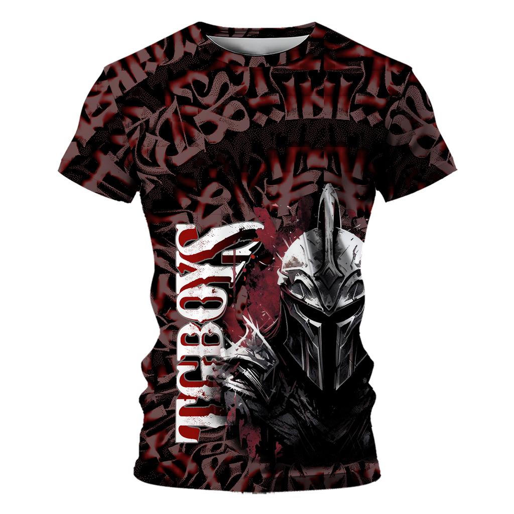 Tričko s krátkým rukávem pro muže Tričko Pánské Letní Pánská trička Muž Léto 2024 Tmavý rytíř Cross Sleeve Tričko Oversized Graphic