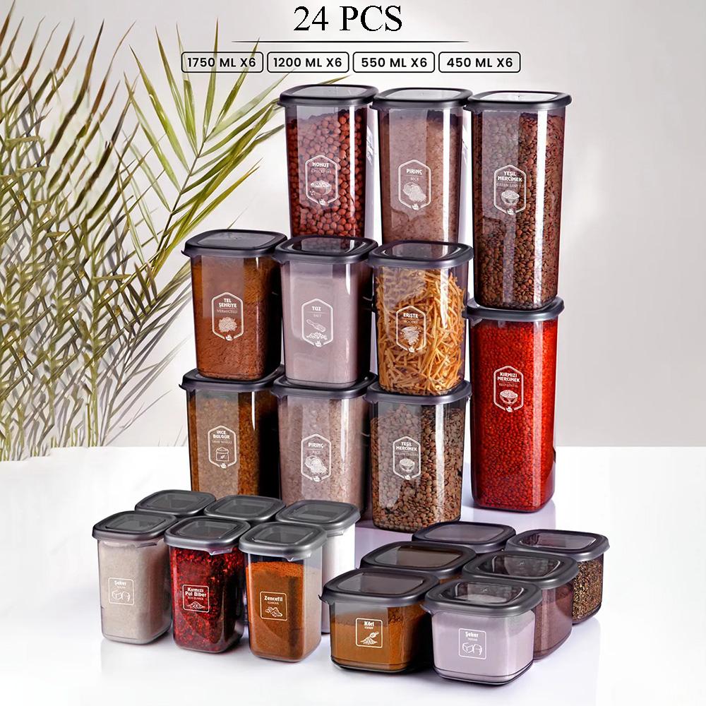 Luftdichte Lebensmittelaufbewahrungsbehälter-Sets – Transparenter BPA-freier Vorratskammer-Organizer, Stapelbare auslaufsichere Snackgläser für die Küche