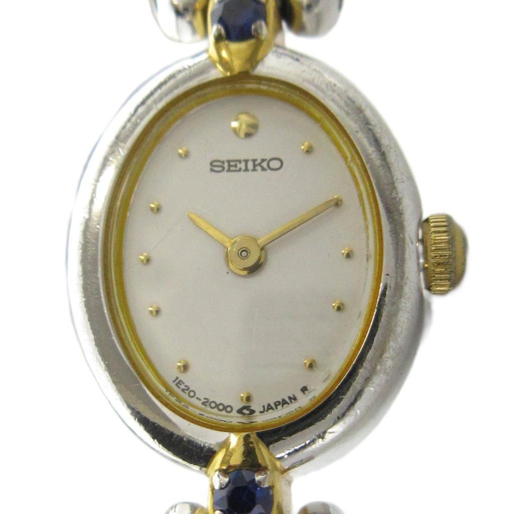 SEIKO Watch Quartz White Dial Silver Gold Tone 1E20-6160 GY11/ MQ Women's