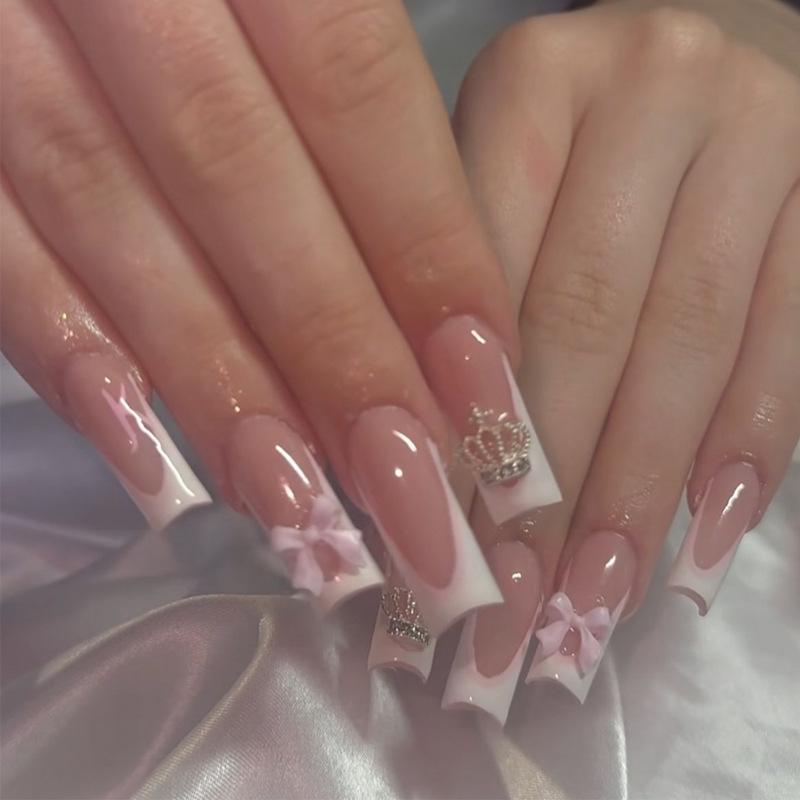 

Removable Crown Bow Nail Art Pieces UV Gel Glue Version